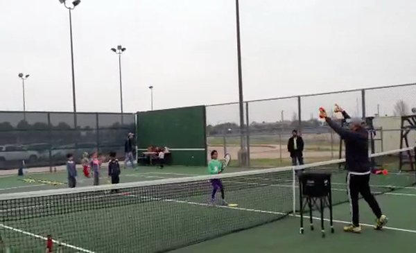Tennis training session