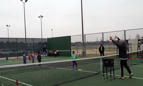 Tennis training session